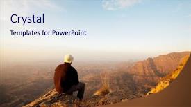  Presentation with ethiopia - Beautiful slide deck featuring mountaineer guide - hiker in simien mountains ethiopia backdrop and a  colored foreground