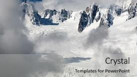  Presentation with france - Beautiful PPT layouts featuring mountaineer guide - mer de glace glacier haute backdrop and a light gray colored foreground