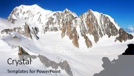  Presentation with mont blanc - Colorful slide deck enhanced with mountaineer guide - mont blanc 4810m haute savoie backdrop and a light gray colored foreground