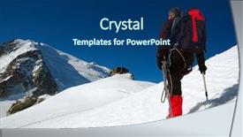  Presentation with mont blanc - Beautiful presentation theme featuring mountaineer guide in the glacier backdrop and a ocean colored foreground