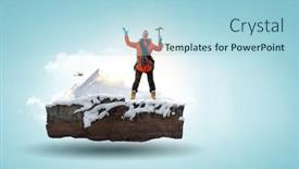  Presentation with mountain top - Presentation enhanced with mountaineer-reaches-the-top background and a light blue colored foreground