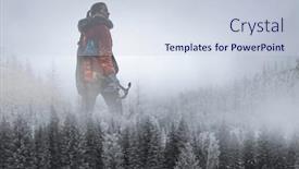  Presentation with adventure - Presentation with mountaineer-ready-for-adventure-mixed background and a sky blue colored foreground