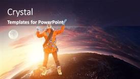  Presentation with adventure - Slide deck featuring mountaineer-ready-for-adventure-mixed background and a wine colored foreground