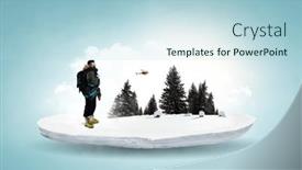 Presentation with adventure - Theme consisting of mountaineer-ready-for-adventure-mixed background and a light blue colored foreground
