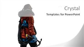 Presentation with adventure - Presentation theme consisting of mountaineer-ready-for-adventure-mixed background and a  colored foreground