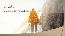  Presentation with adventure - PPT layouts having mountaineer-ready-for-adventure-mixed background and a  colored foreground
