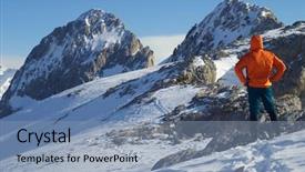  Presentation with sneak peak - Audience pleasing slide deck consisting of mountaineering - mountaineer against foratata peak backdrop and a seafoam green colored foreground