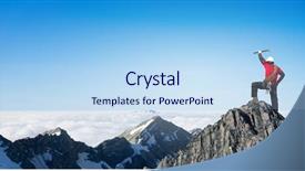  Presentation with natural - Audience pleasing slide set consisting of mountaineering - mountaineer at peak of mountain backdrop and a sky blue colored foreground