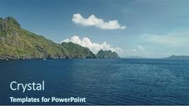  Presentation with philippines - Slides having mountainous-island-at-tropical-ocean background and a ocean colored foreground