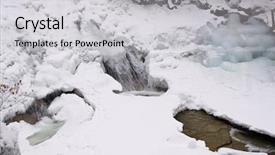  Presentation with stream - PPT layouts having mountainous stream covered with snow background and a  colored foreground