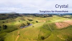  Presentation with americana - Audience pleasing PPT theme consisting of americana mountains - aerial view of farm backdrop and a sky blue colored foreground