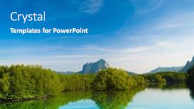  Presentation with skies - Amazing PPT theme having mountains-afar-and-skies-above backdrop and a  colored foreground