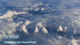  Presentation with rocky mountains - Cool new PPT theme with mountains after heavy snow storm backdrop and a ocean colored foreground