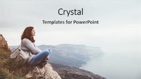  Presentation with alone - Presentation theme having mountains alone spring weather background and a white colored foreground