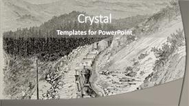  Presentation with antique - Theme with mountains along union pacific railroad background and a gray colored foreground