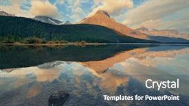  Presentation with banff national park - Amazing slide set having mountains and cloud in banff backdrop and a ocean colored foreground