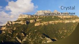  Presentation with clouds - Beautiful PPT theme featuring mountains-and-clouds-in-anisclo backdrop and a light blue colored foreground