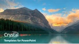  Presentation with banff national park - Theme having mountains and forest in canada background and a ocean colored foreground