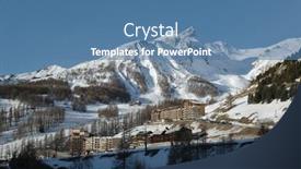  Presentation with ski - Cool new slide deck with mountains and ski resort in val d'allos france backdrop and a teal colored foreground