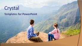  Presentation with tea plantation - PPT layouts consisting of mountains and tea plantation background and a sky blue colored foreground