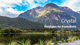  Presentation with beautiful landscapes - Slide deck featuring mountains-and-the-narrow-winding background and a ocean colored foreground