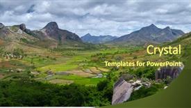  Presentation with green mountains - Presentation theme with mountains anja reserve madagascar background and a tawny brown colored foreground