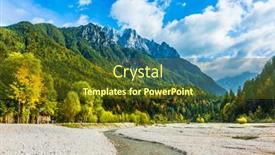  Presentation with forest stream - Audience pleasing slide deck consisting of mountains-are-overgrown-with-dense backdrop and a tawny brown colored foreground