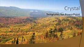  Presentation with copper - Beautiful presentation design featuring mountains at copper harbor michigan during autumn time backdrop and a light blue colored foreground