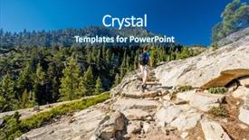  Presentation with backpack - Slides having mountains at lake tahoe background and a ocean colored foreground