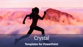  Presentation with running mountains - Presentation design consisting of mountains background in cold weather background and a navy blue colored foreground