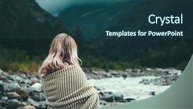  Presentation with bad weather - Beautiful presentation design featuring mountains bad cold weather backdrop and a ocean colored foreground