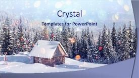  Presentation with winter - PPT layouts with mountains christmas holiday postcard collage background and a  colored foreground