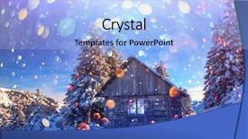  Presentation with landscape - Colorful PPT layouts enhanced with mountains christmas holiday postcard collage backdrop and a light blue colored foreground