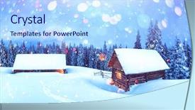  Presentation with landscape - PPT layouts featuring mountains christmas holiday postcard collage background and a light blue colored foreground