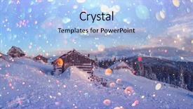  Presentation with landscape - Colorful slide deck enhanced with mountains christmas holiday postcard collage backdrop and a  colored foreground