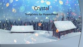  Presentation with landscape - Theme featuring mountains christmas holiday postcard collage background and a light blue colored foreground