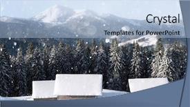  Presentation with mountains fantasy abstract nature landscape - PPT theme with mountains christmas holiday postcard collage background and a light blue colored foreground