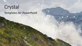  Presentation with surreal - Colorful slides enhanced with mountains collage - abstract surreal shape backdrop and a light gray colored foreground