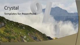  Presentation with surreal - Cool new presentation design with mountains collage - big white percent sign backdrop and a light gray colored foreground