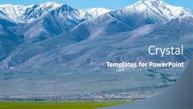  Presentation with russia - Slide set consisting of mountains-covered-with-snow-altai background and a teal colored foreground