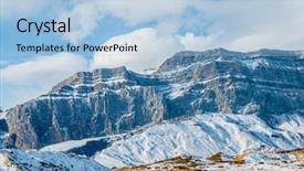  Presentation with mountains - Slide set enhanced with mountains during winter in azerbaijan background and a  colored foreground