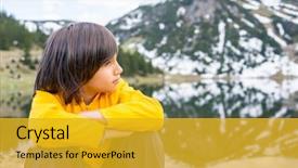  Presentation with vacation - Audience pleasing PPT theme consisting of mountains explorer rocks ice clouds - little boy enjoying in vacation backdrop and a  colored foreground