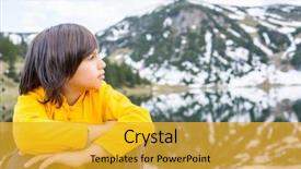  Presentation with vacation - Amazing slide deck having mountains explorer rocks ice clouds - little boy enjoying in vacation backdrop and a  colored foreground