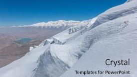  Presentation with china plastics - PPT theme with mountains explorer rocks ice clouds - peak of muztagh ata china background and a  colored foreground