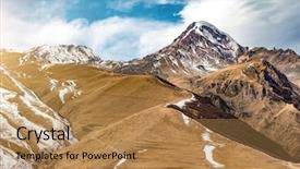  Presentation with forests - Audience pleasing presentation consisting of mountains explorer rocks ice clouds - ridge dotted with forests backdrop and a coral colored foreground