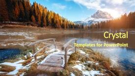  Presentation with scenic - Amazing PPT theme having mountains explorer rocks ice clouds - scenic image of the lake backdrop and a tawny brown colored foreground