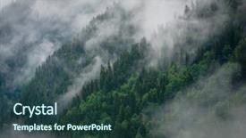  Presentation with fog - Audience pleasing slide set consisting of mountains forests - fir trees in the fog backdrop and a ocean colored foreground