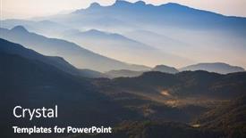  Presentation with fog - Cool new PPT theme with mountains in a morning fog sri lanka backdrop and a tawny brown colored foreground