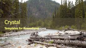  Presentation with running mountains - Colorful slides enhanced with river running through wooded valley backdrop and a  colored foreground
