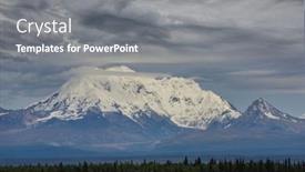  Presentation with mountains - Presentation featuring mountains-in-alaska-wrangell-st background and a gray colored foreground